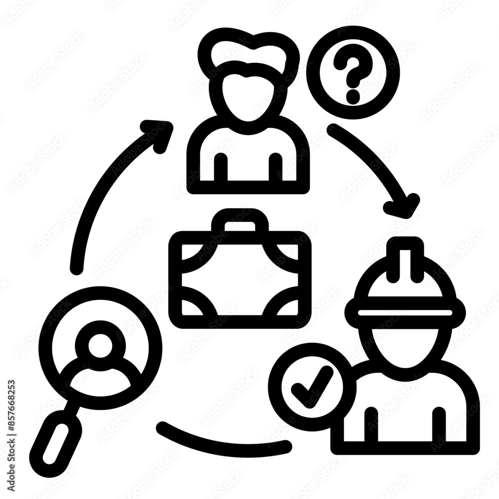 Obraz premium Hiring Process Icon