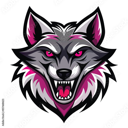 Wolf heads mascot logo design illustration vector photo