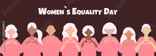 Women s Equality Day in USA. Female holiday, celebrated annually in August 26. Poster, greeting card, banner and background. Vector illustration