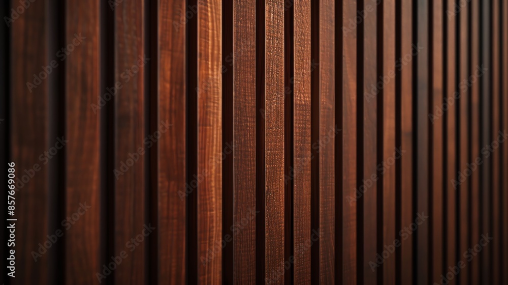 A mahogany dark wood vertical slat wall covering provides a rich and elegant backdrop. The individual slats, arranged vertically, exhibit a deep, warm tone with subtle variations in color and grain,
A mahogany dark wood vertical slat wall covering provides a rich and elegant backdrop. The individual slats, arranged vertically, exhibit a deep, warm tone with subtle variations in color and grain,