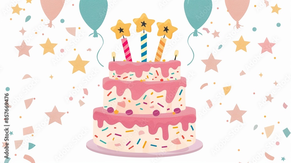 happy birthday cake card vector illustration happy birthday cake card vector illustration