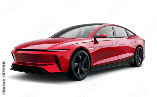 Electric car in concept  EV car isolated  