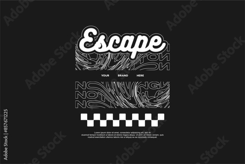 Vector streetwear style concept modern graphic tee design templates ideas
