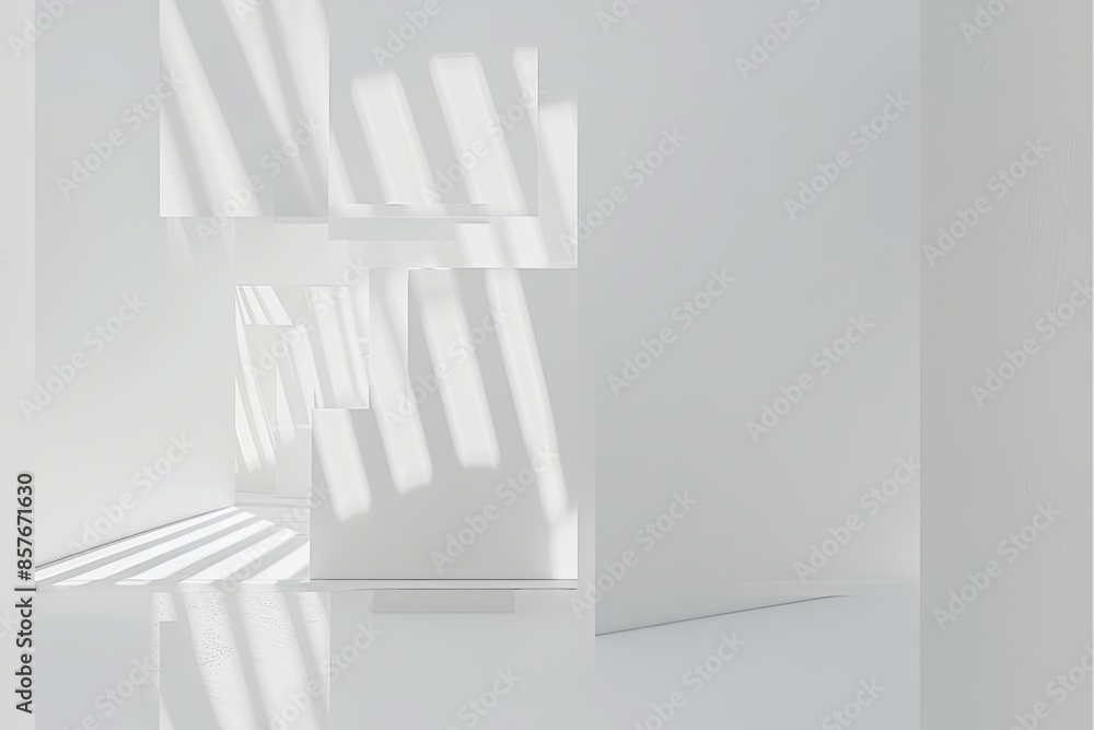 Obraz premium White Minimalist Abstract Background created with Generative AI