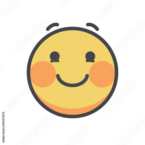 Elated emoji cartoon vector isolated illustration