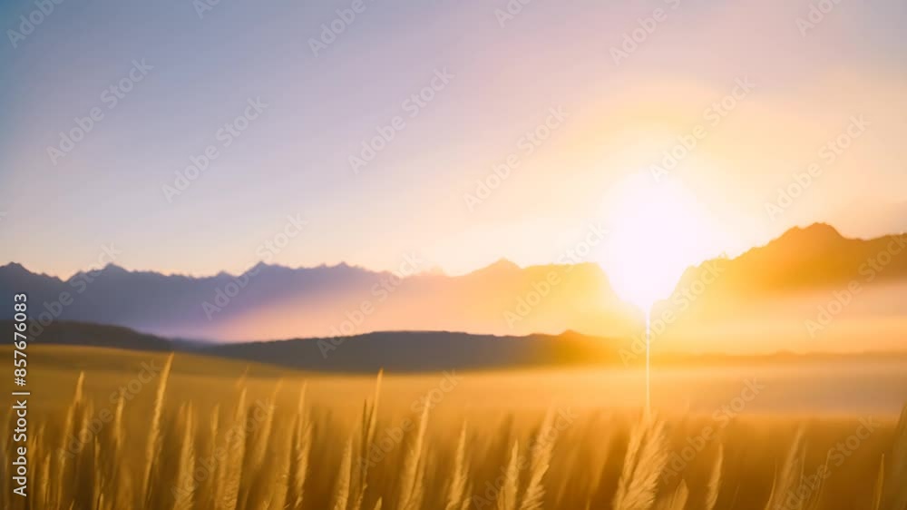 Golden Wheat Field At Sunset Generative AI Golden Wheat Field At Sunset Generative AI