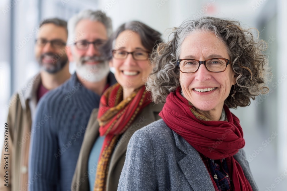 Portrait of a happy senior business team standing together in the office Portrait of a happy senior business team standing together in the office
