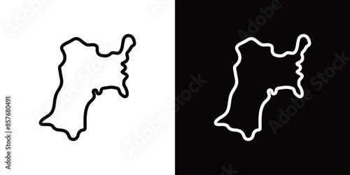 シンプルな日本の宮城県のラインアイコン