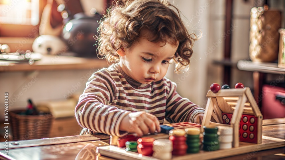 Curious Preschooler with Educational Toy: A curious preschooler playing with an educational toy, highlighting early childhood education.
Curious Preschooler with Educational Toy: A curious preschooler playing with an educational toy, highlighting early childhood education.