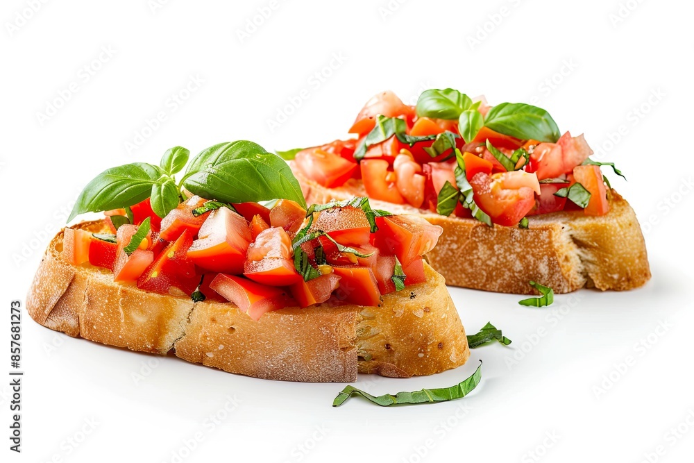 Fresh Tomato Basil Bruschetta on Toasted Bread Fresh Tomato Basil Bruschetta on Toasted Bread
