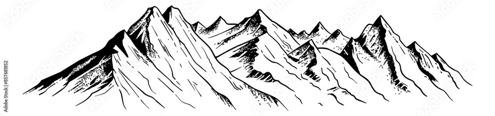 mountain engraving black and white outline mountain engraving black and white outline