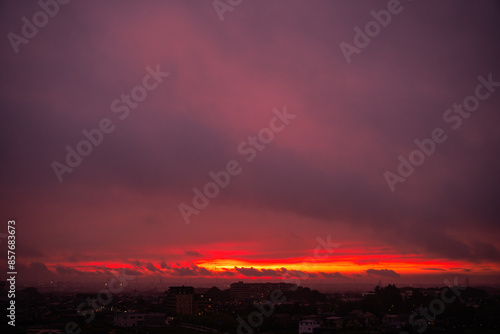 夕焼けの層雲