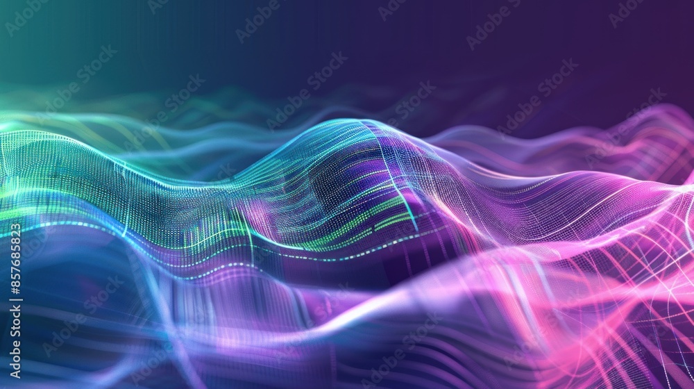 Abstract Digital Wave Pattern with Vibrant Hues Abstract Digital Wave Pattern with Vibrant Hues