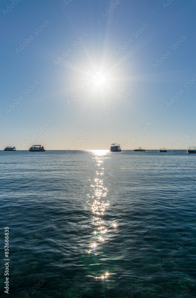 Sunrise over the sea. Panoramic seascape. Sunrise over the sea. Panoramic seascape.