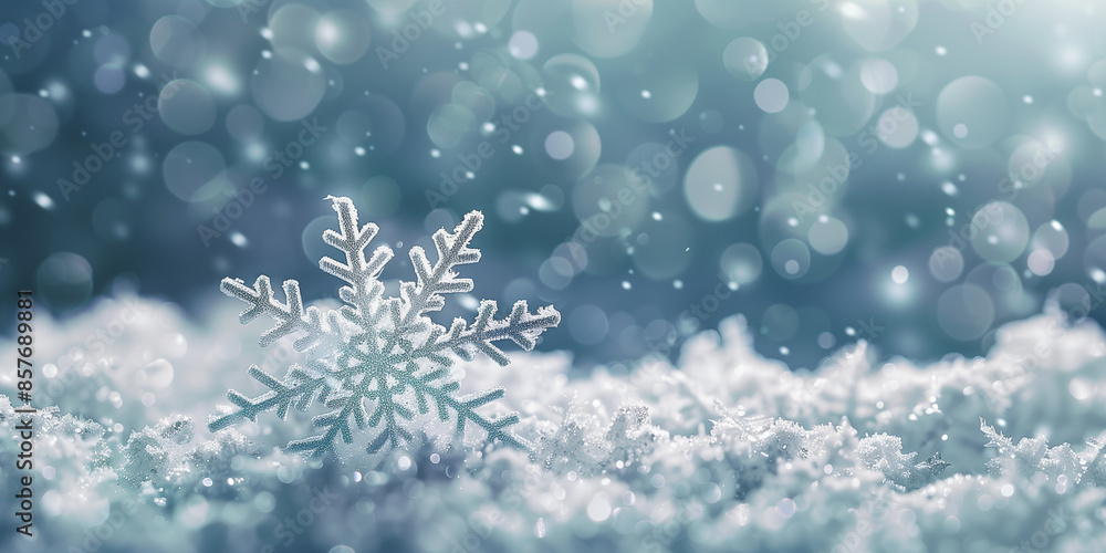 Eleganter festlicher Hintergrund mit frostiger Schneeflocke. Saisonales Banner mit Platz für Text Eleganter festlicher Hintergrund mit frostiger Schneeflocke. Saisonales Banner mit Platz für Text