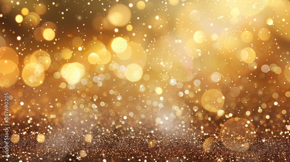 Shiny golden sprinkles on a dark background. Shiny golden sprinkles on a dark background.