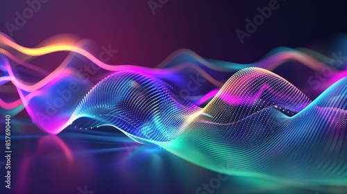 Abstract Neon Wave Background