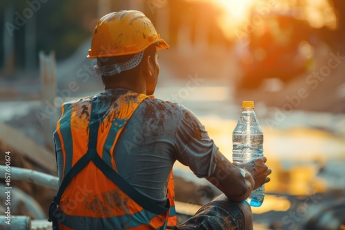 Heat wave, construction workers in hot weather,hot weather shines a light on health, hot weather,heat illness, heat stroke, Generative AI