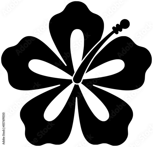 polynesian illustration hawaiian silhouette hawaii logo tiki icon tropical outline flower tribal mask summer ethnic hibiscus totem traditional beach shape lei palm leaf for vector graphic background