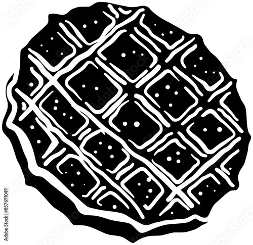 Waffle cone food dessert_22dessert illustration sweet silhouette food logo cafe icon waffles outline waffle breakfast chocolate dish snack cream pastry bake homemade shape crispy meal fruit for vector