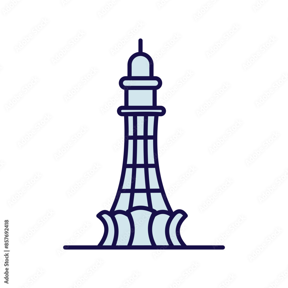 minar e pakistan icon with white background vector stock illustration minar e pakistan icon with white background vector stock illustration