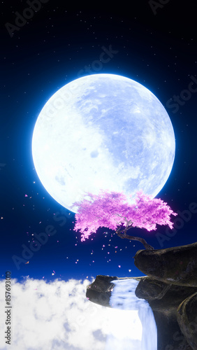 Blue full moon glows bright...