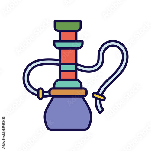 hookah icon with white background vector stock illustration