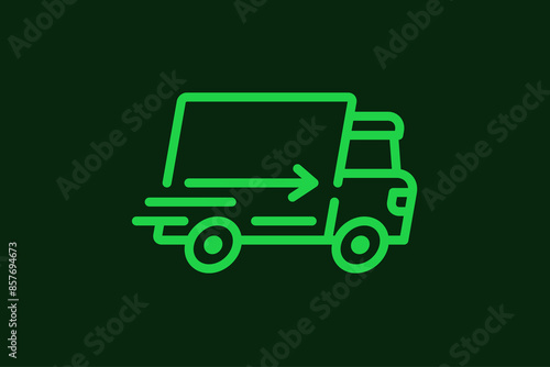 Vector Shipping illustration in flat design style, geometric transportation icon.	
