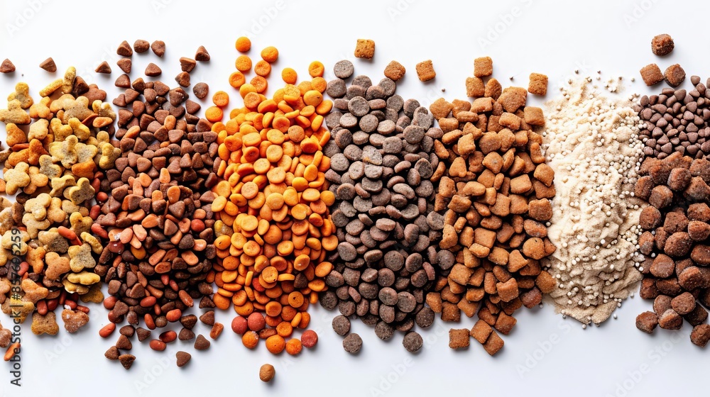 Banner showcasing a variety of pet food textures Banner showcasing a variety of pet food textures
