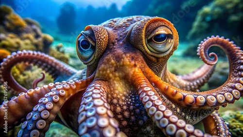 octopus full face clear view. AI GENERATED