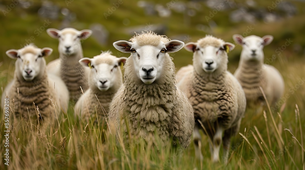 Fototapeta premium sheep in the field, sheeps, sheeps on nature, nature, sheep.