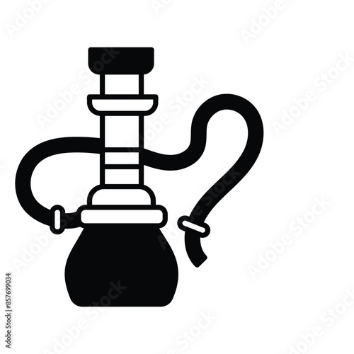 hookah icon with white background vector stock illustration