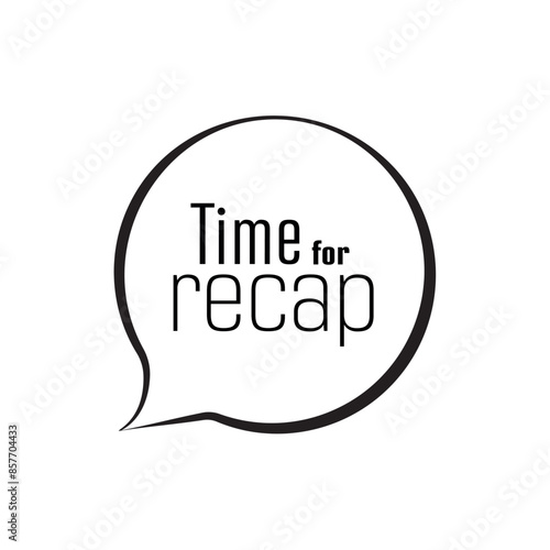 Time for recap text on white background