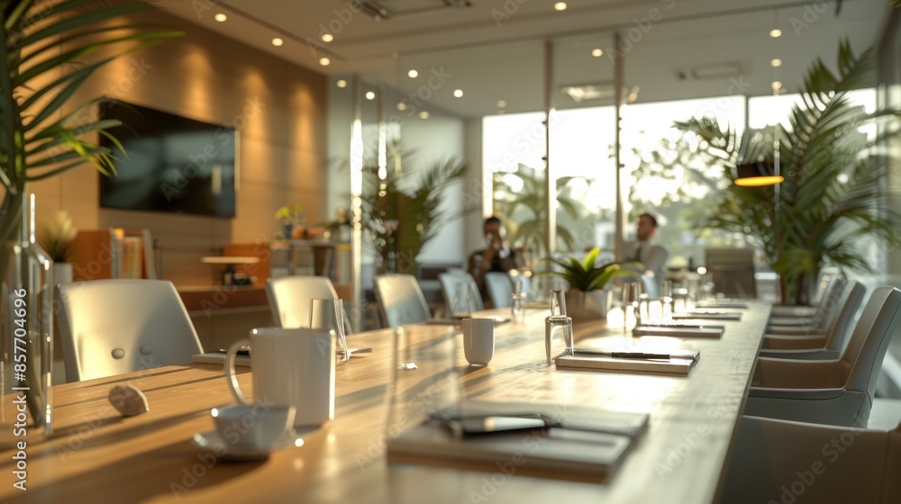 Create a photorealistic, high-resolution image of a business meeting discussing innovative Reverse Grow Light solutions Create a photorealistic, high-resolution image of a business meeting discussing innovative Reverse Grow Light solutions