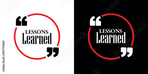 LESSONS LEARNED text on white background