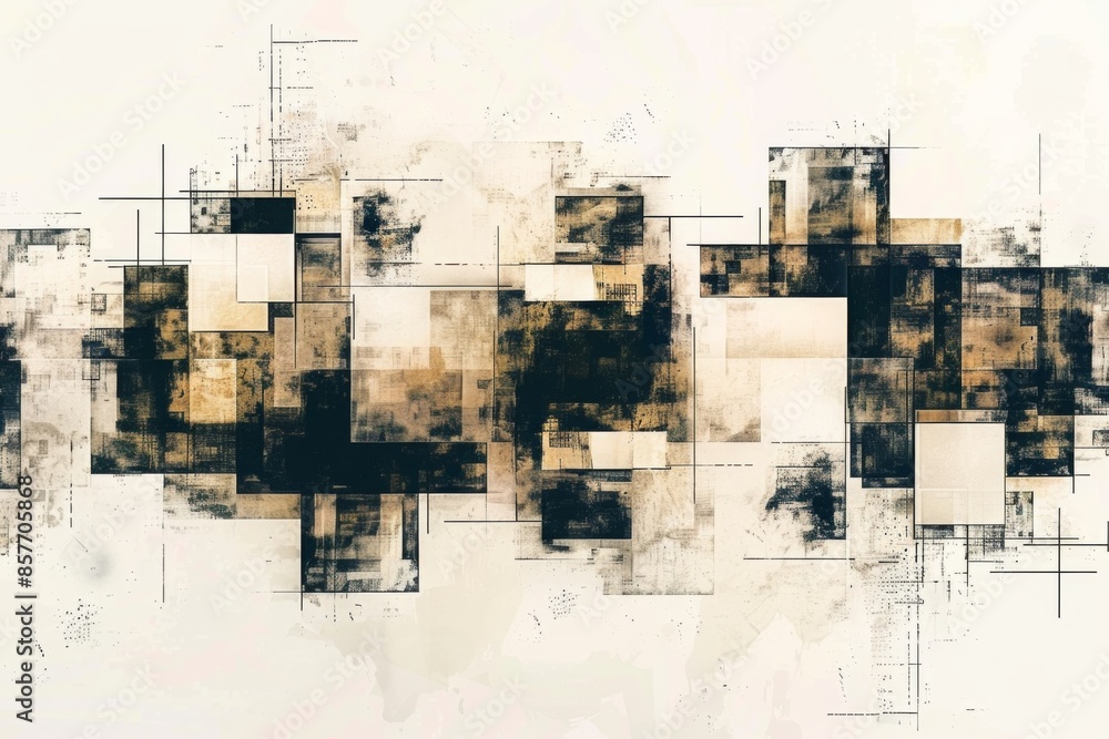 Obraz premium Intriguing composition of overlapping squares in dynamic arrangement