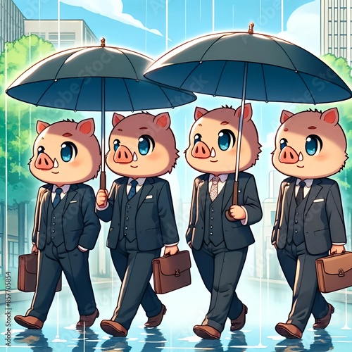 Business boar on a Rainy Day