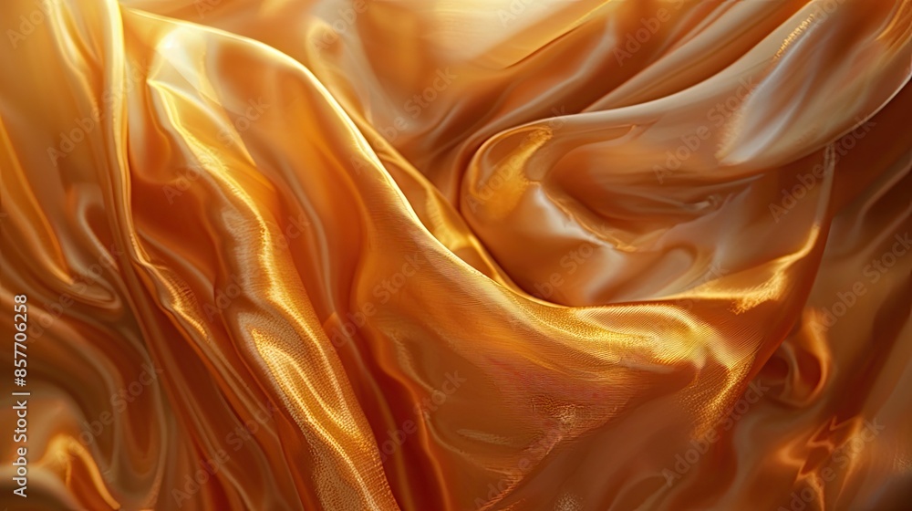 Luxurious orange satin fabric, showcasing smooth textures and rich colors, perfect for themes of opulence, warmth, and fashion Luxurious orange satin fabric, showcasing smooth textures and rich colors, perfect for themes of opulence, warmth, and fashion