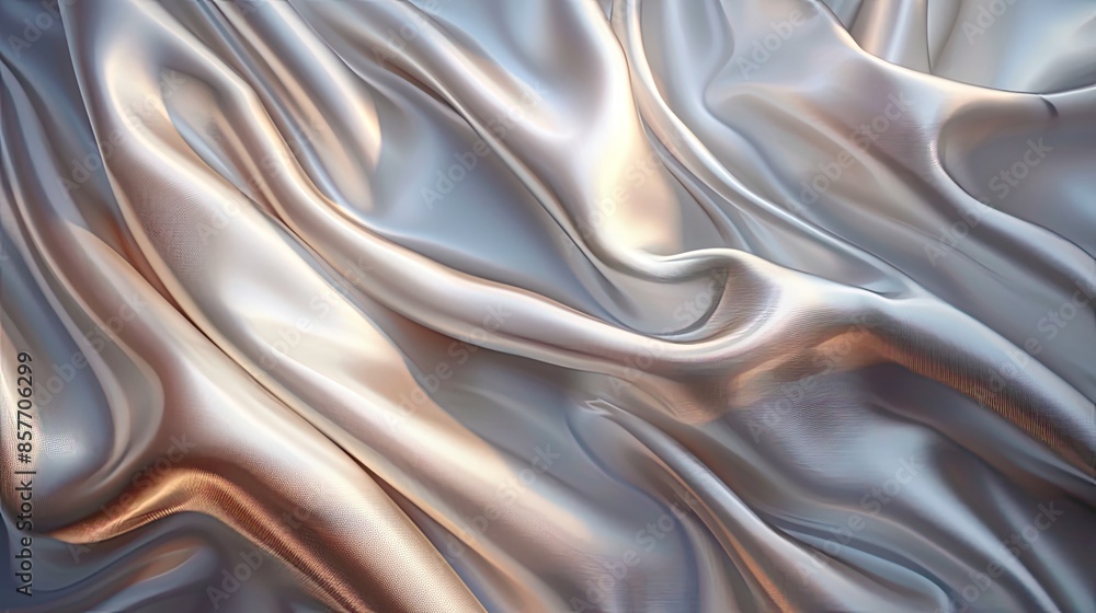 Obraz premium Soft, flowing white silk fabric, providing a delicate and ethereal visual ideal for themes of luxury, purity, and elegance
