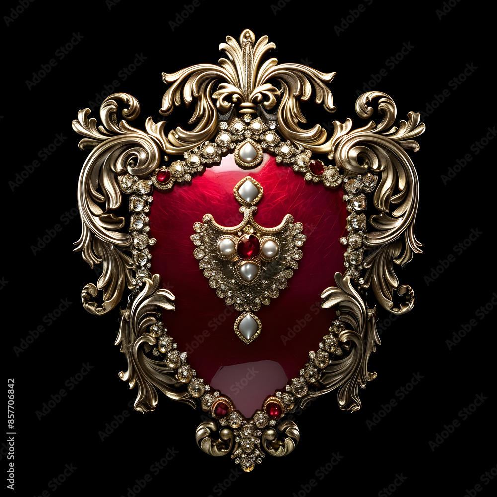 Fototapeta premium Gorgeous coat of arms in red and gold