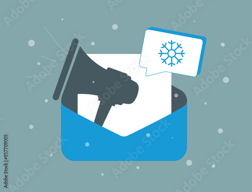 Cold email marketing concept. E-mail outreach, lead generation, targeted email campaigns. Personalized marketing messages with conversion rate. Cold email vector illustration