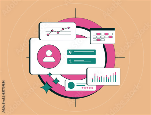 Customer management strategies. User onboarding, client relationship, customer relationship management concept. User segmentation in customer onboarding vector illustration on business background