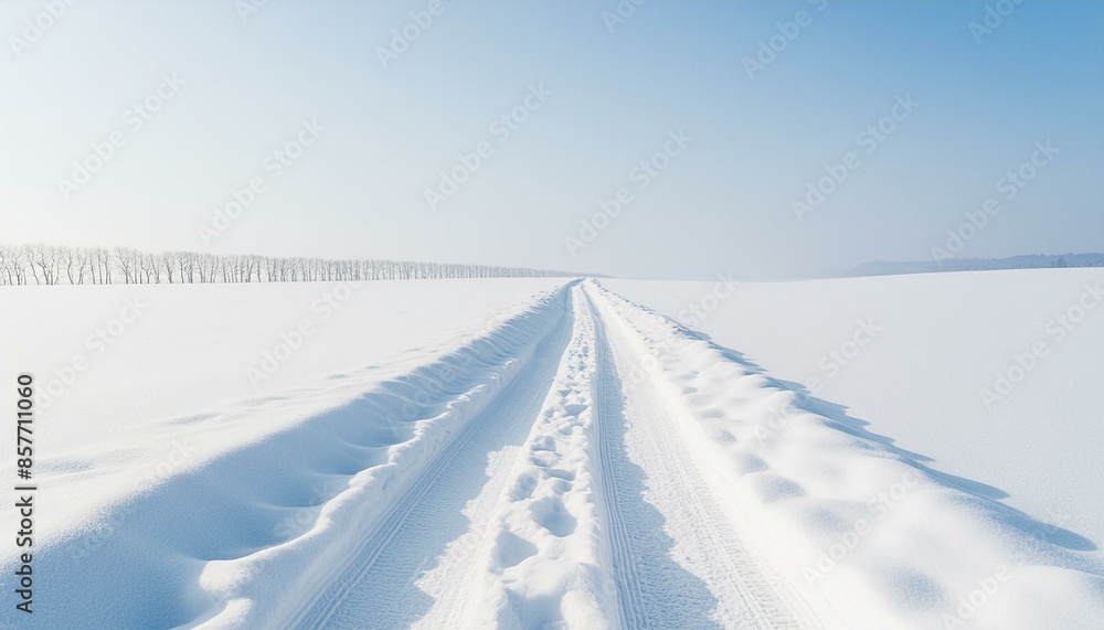 winter road, covered with snow on sunny day winter road, covered with snow on sunny day