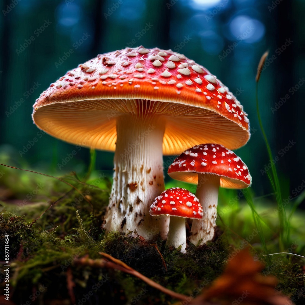Fototapeta premium red mushroom in the forest