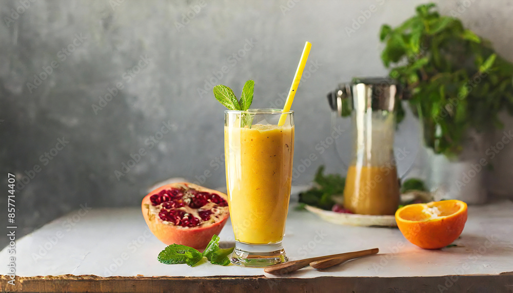 Fototapeta premium フルーツスムージー。健康イメージ。美容イメージ。Fruit smoothie. Healthy image. Beauty image.