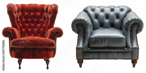 lether armchair isolate on white background
