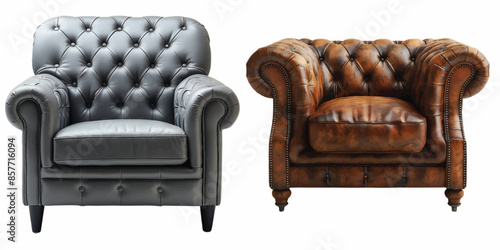 lether armchair isolate on white background