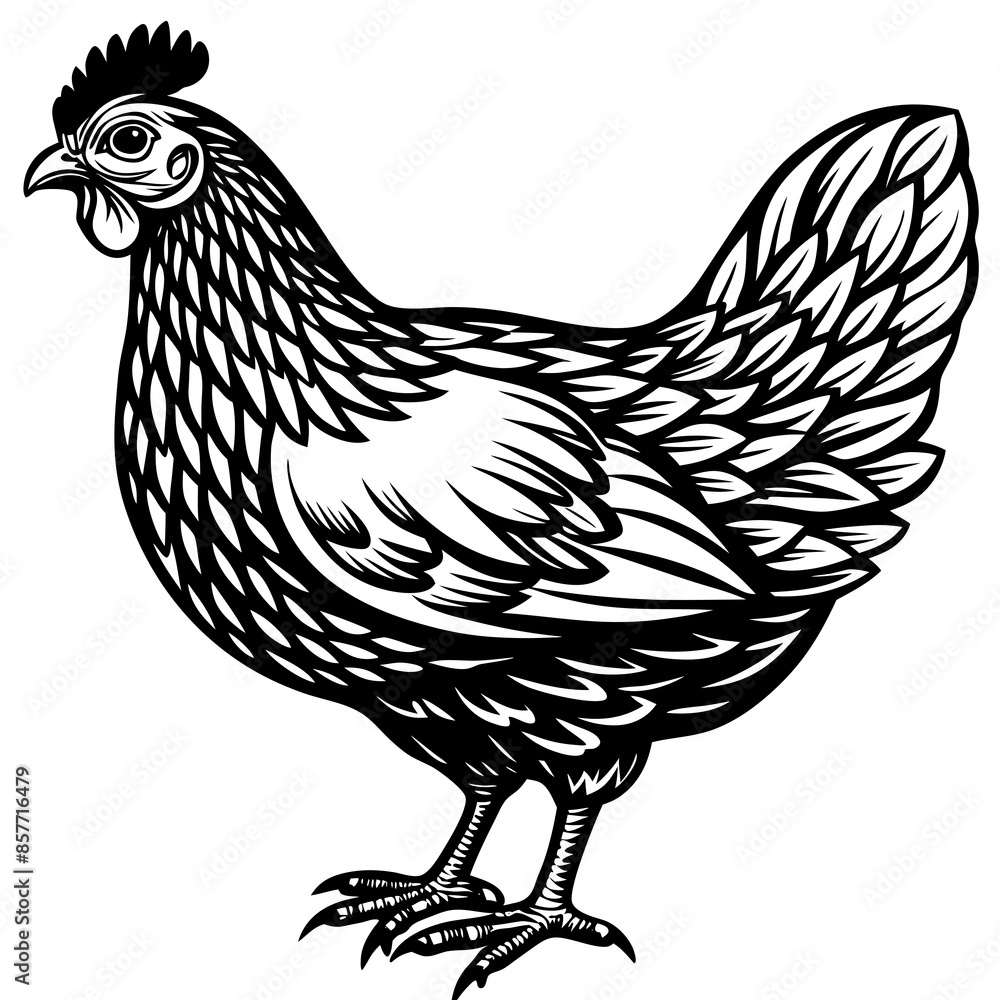 hen and chicken vector