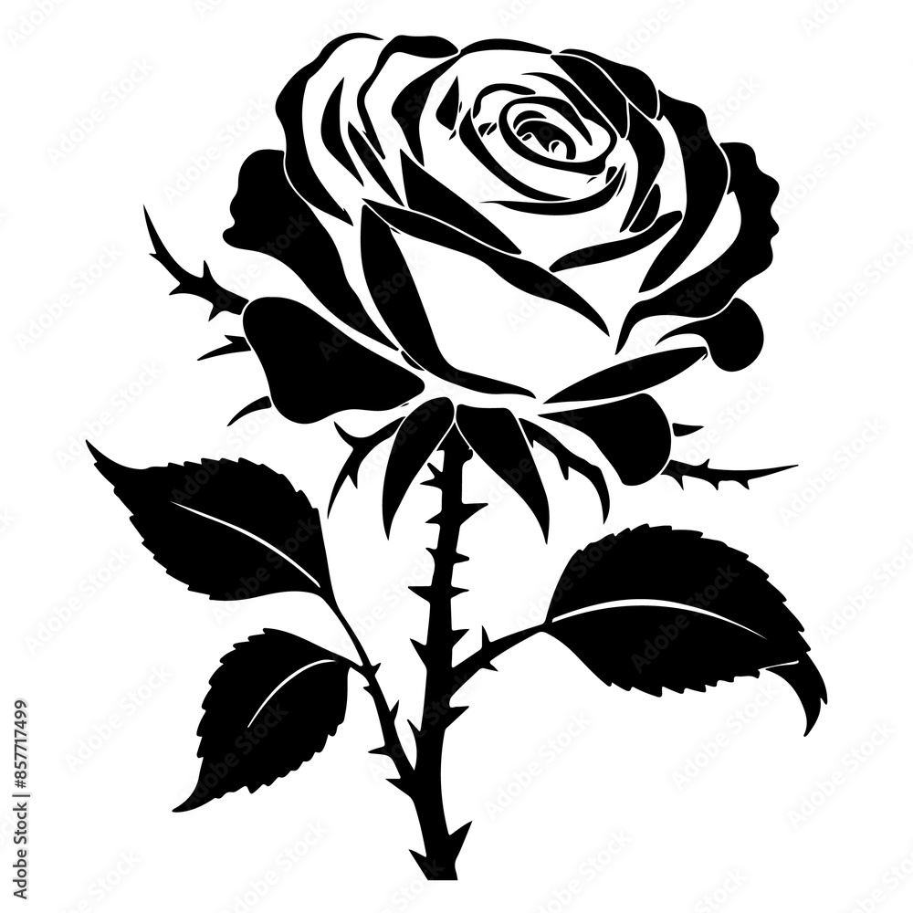 Obraz premium Rose flower Silhouette