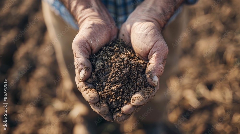 A close-up photo of a farmer's hands holding a handful of fertile soil, symbolizing the importance of sustainable agriculture and its connection to sustainable finance. A close-up photo of a farmer's hands holding a handful of fertile soil, symbolizing the importance of sustainable agriculture and its connection to sustainable finance.